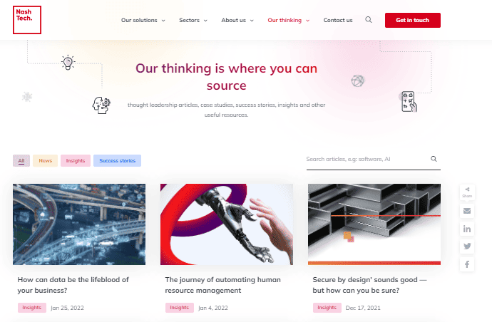 news nashtech new website our thinking section